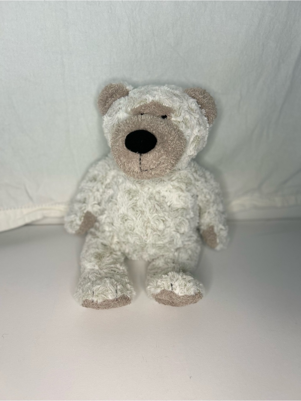 Melissa & Doug Greyson Bear 16" White Silver Swirly Curly Plush Teddy Stuffed